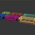 Classic Red Sofa Set With Tufted Details And Multiple Seating Pieces