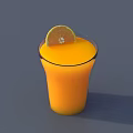 Refreshing Orange Drink in Glass with Lemon Slice on Top 3d model