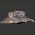 Pink Rocky Landscape with Textured Surface and Isolated Formation Under Soft Gray Lighting 3d model