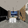 Modern Public Office Space With Open Layout Desks Chairs And Decorative Paintings