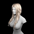 Artistic Female Bust Sculpture With Long Curly Hair And Realistic Upper Body