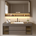 Modern Bathroom Cabinet Bathroom Counter Basin Bathroom Ornaments Mirror Cabinet Sink 3d model