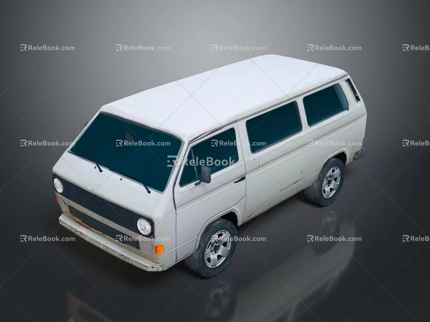 minibus minibus minivan driverless bus bus school bus van box car 3d model