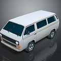 minibus minibus minivan driverless bus bus school bus van box car 3d model