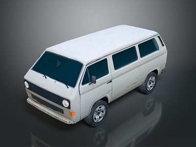 minibus minivan driverless bus school bus van box car 3d model