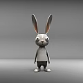 3D Rabbit Sculpture With Long Ears Big Eyes And Standing Pose Design