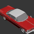 Vintage Red Convertible Car With White Top And Classic Retro Styling