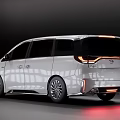 White Luxury MPV Car With Modern Sleek Body Chrome Grille And Elegant Exterior Design