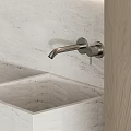 Modern Washbasin Interior Design With Marble Counter Mirror Cabinet And Faucet