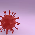 Medical Device For Research Displaying Multiple Spiked Red Purple Virus Structures 3d model