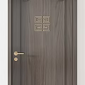 Wooden Hinged Doors With Decorative Patterns And Classic Interior Design Styles 3d model