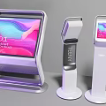 Public Facility Modern Self Service Telly Kiosks With Digital Screens And White Design