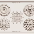 European-style lamp panel gypsum carved lamp panel 3d model
