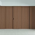 Modern Brown Wooden Sliding Doors with Smooth Panels in Interior Space