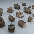 European Architecture Models Featuring Various Traditional Designs And Roof Styles