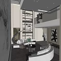 Elegant Modern Duplex Living Room Interior With High Ceiling Staircase And Decorative Art