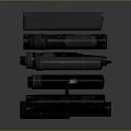 Military Weapons Stacked Cylindrical Ammunition and Shells Collection 3d model