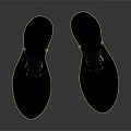 Fashionable Black Leather Boots With Chunky Sole And High Heel Design