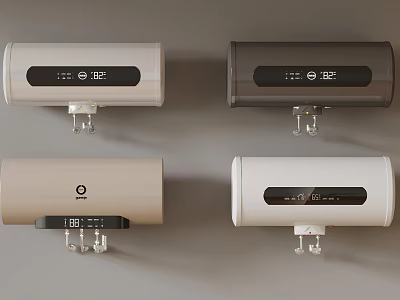 Wall Mounted Electric Water Heaters With Digital Display In Various Colors For Home Use 3d model