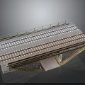 Detailed Railroad Track Structure With Wooden Ties Rails And Concrete Underpass