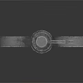 Antique Metal Key Featuring Three Circular Top Rings And Handle