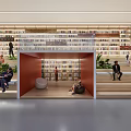 Library Art Ladder Book Bar Reading Area Bookcase Urban Study Leisure Area 3d model