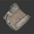 Detailed Terrain Scene Component With Irregular Edges Textured Surface And Colorful Details