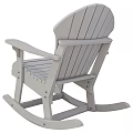 Elegant White Wooden Rocking Lounge Chair With Slatted Back And Armrests Design