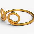 Elegant Golden Double Spiral Ring Shaped Decorative Ornament Set For Interior Decor