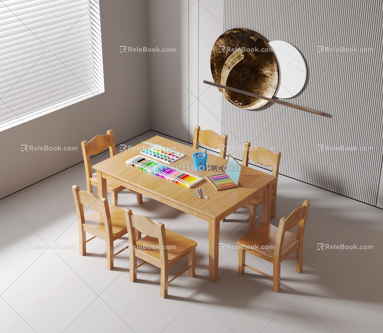 Modern Children's Tables and Chairs 3d model