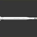 White Cylindrical Missile With Italian Flag Emblem And Rear Fins Design