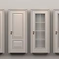 Modern Hinged Doors Featuring Various Panel And Glass Insert Design Styles For Interior Spaces 3d model