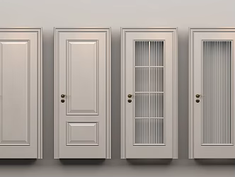 Wooden Door European Style Wooden Door French Style Wooden Door for Bedroom 3d model