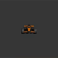McLaren Black And Orange Race Car With Sponsor Logos And Colorful Wheels