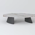 Modern Marble Hexagonal Coffee Table With Black Metal Base And Sleek Design 3d model