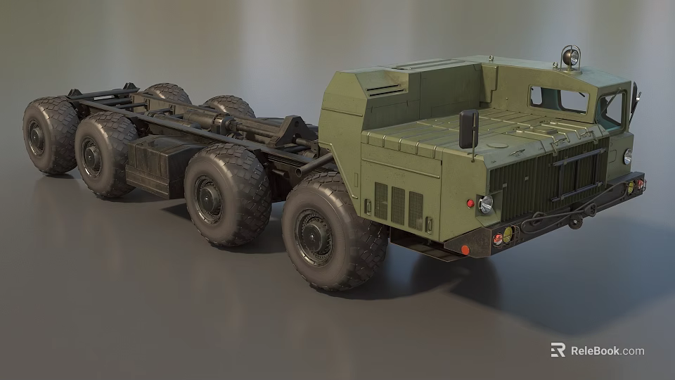 Green Utility Vehicle Featuring Heavy Duty Wheels And Robust Open Cargo Frame 3d model 
