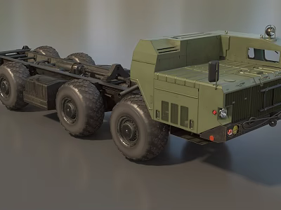 Green Utility Vehicle Featuring Heavy Duty Wheels And Robust Open Cargo Frame 3d model