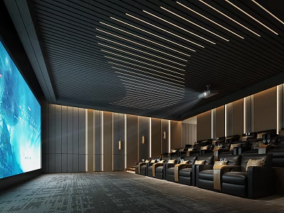 Modern Cinema Audiovisual Room Villa Audiovisual Room 3d model