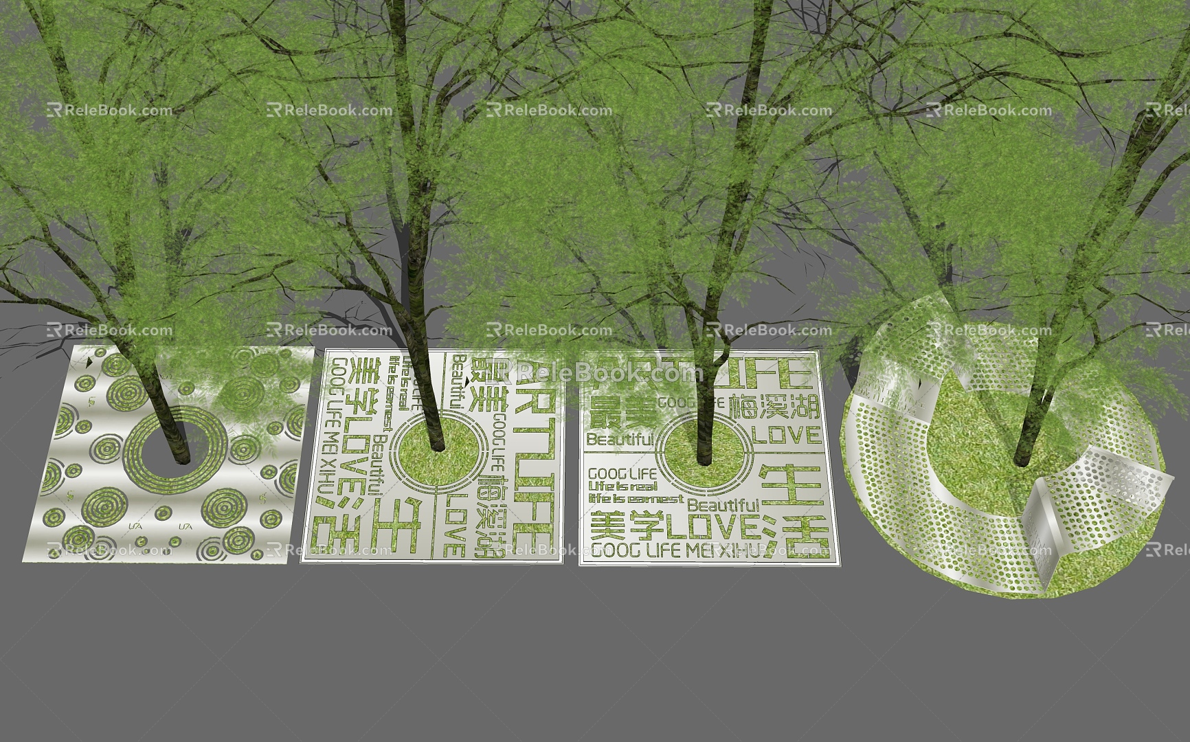 Modern Tree Pool Tree Grate Landscape Tree Pool Road Pavement Urban Civilization Construction Ground Sign Sponge City Sketch 3d model