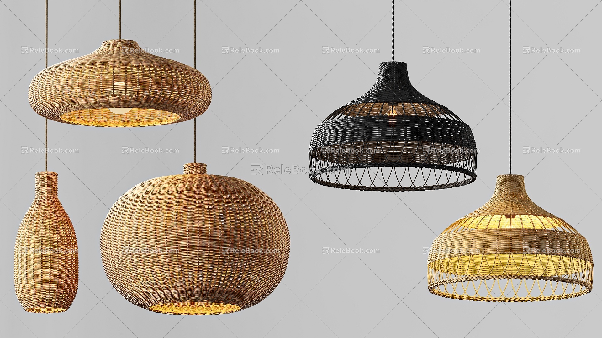 Quiet Wind Chandelier Rattan Chandelier Restaurant Chandelier Art Chandelier Bamboo Chandelier 3d model