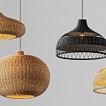 Quiet Wind Chandelier Rattan Chandelier Restaurant Chandelier Art Chandelier Bamboo Chandelier 3d model