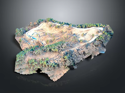 Scenic Natural Landscape Model With Hilly Terrain And Lush Green Vegetation 3d model