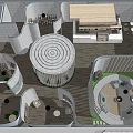 Modern Café Interior Design With Circular Seating Bar Counter And Wooden Flooring