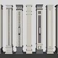 New Chinese Style Column Corner Column Villa Column 3d model