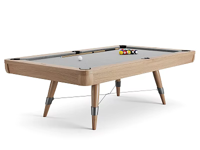 Modern Wooden Frame Pool Table Sports Equipment With Balls And Cue For Home Use 3d model
