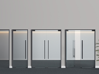 Glass Door Glass Double Door Office Glass Door 3d model