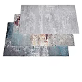 Stylish Square Rugs With Gray Blue Tones And Vintage Abstract Patterns For Modern Home Decor