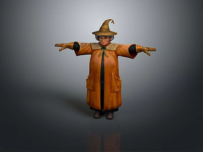 Female Elf Cartoon Witch Magic Witch Magic Girl Magician Elf Mage Warlock Wizard 3d model