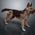 Cybernetic German Shepherd Dog With Mechanical Armor And Robotic Legs