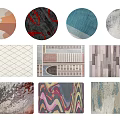 Stylish Square Rugs With Geometric Patterns And Abstract Textures For Home Decor 3d model